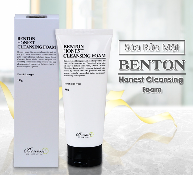 Sữa rửa mặt se khít chân lông hiệu quả: BenTon Honest Cleansing Foam