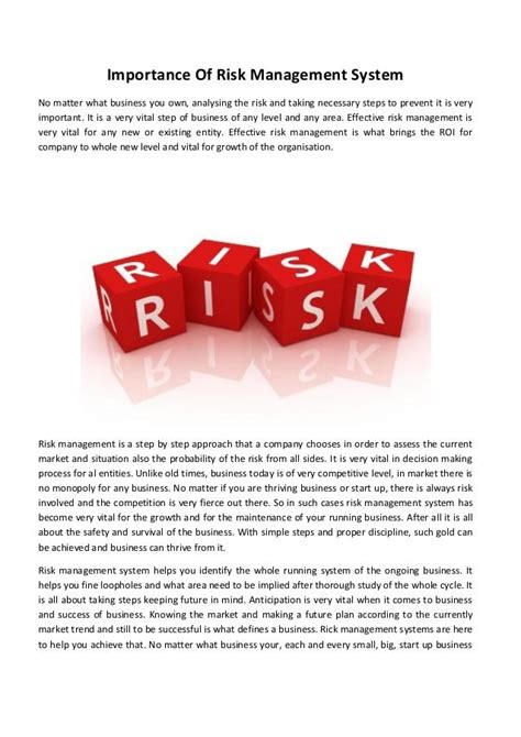 The Importance of Risk